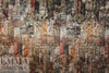 'urban montage' design stretch velvet - mocha/brick 1.625 yd