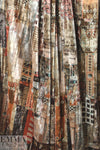 'urban montage' design stretch velvet - mocha/brick .625 yds