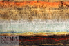 'horizon abstract' design stretch velvet - aqua/spice 2 yds