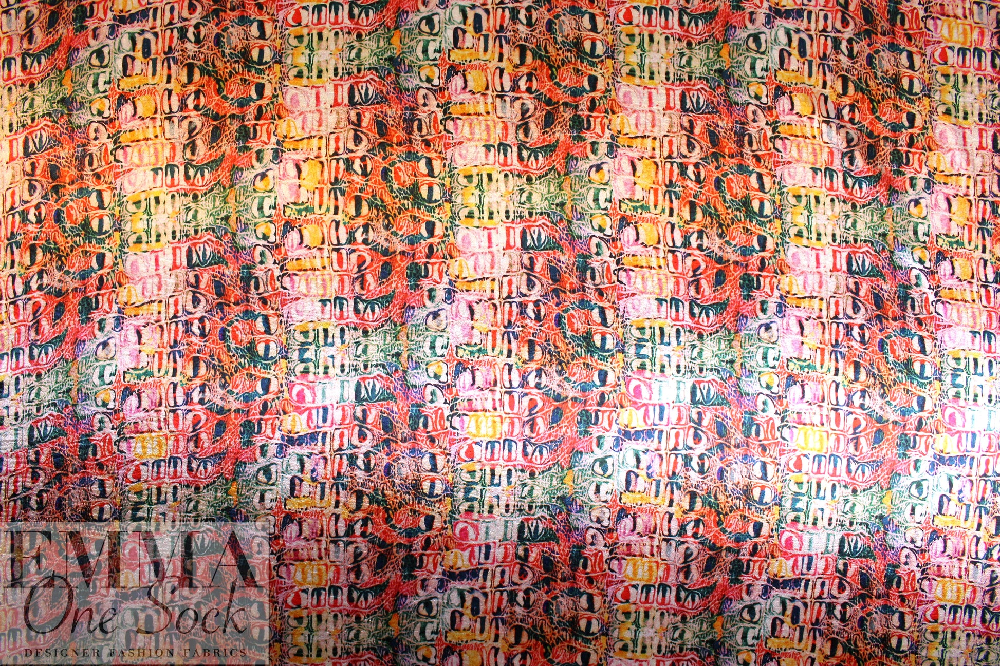 NY designer cellular abstract velvety stretch woven