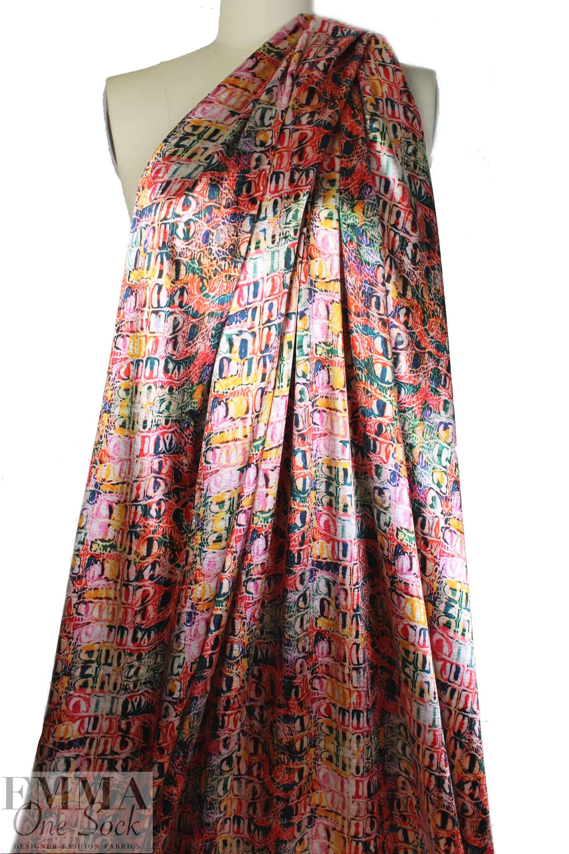 NY designer cellular abstract velvety stretch woven 1 yard