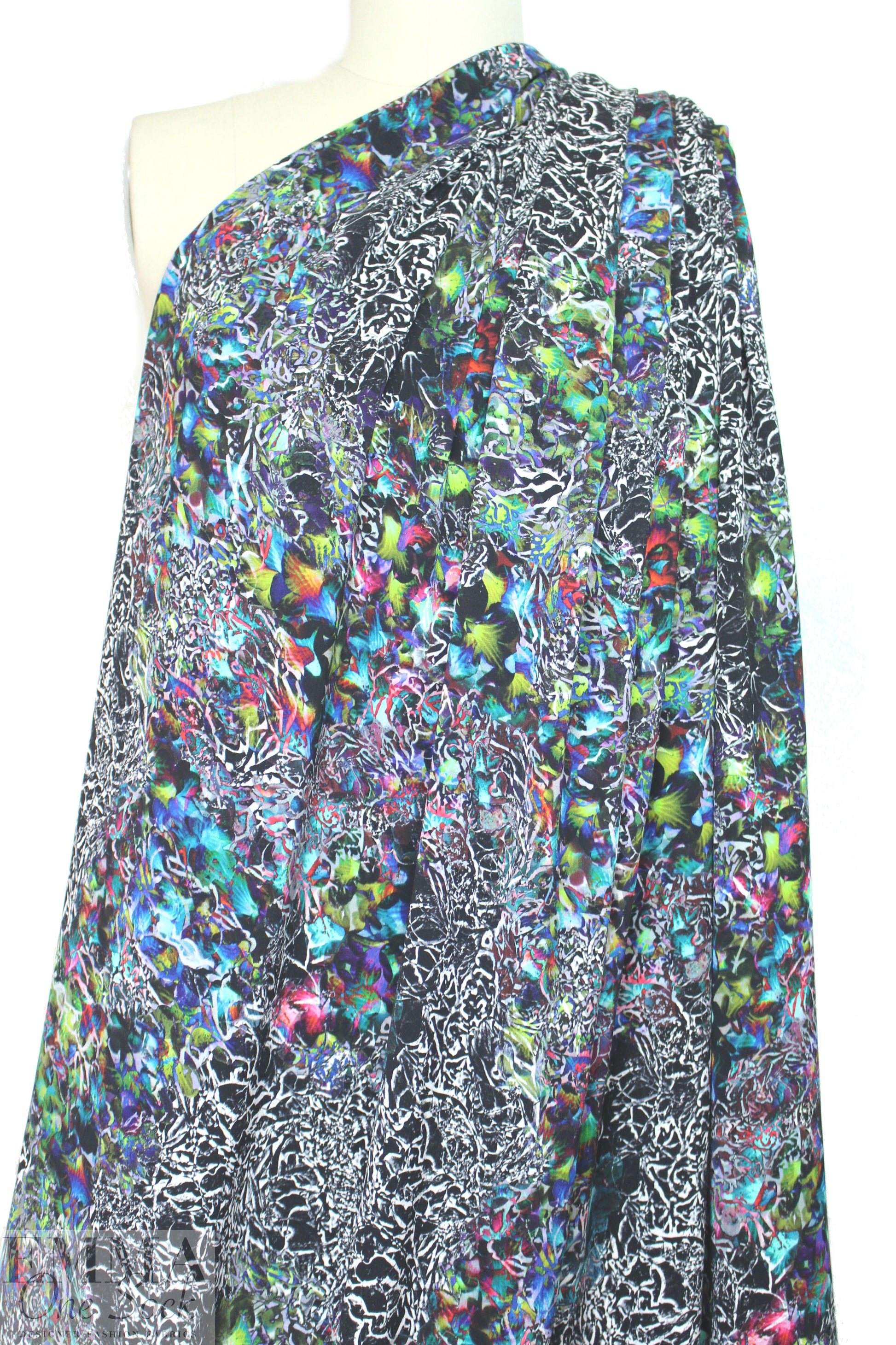 Nico1e Mi11er intricate abstract viscose stretch crepe