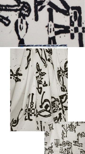 The0ry cave dweller stretch woven - white/black 1.4 yd