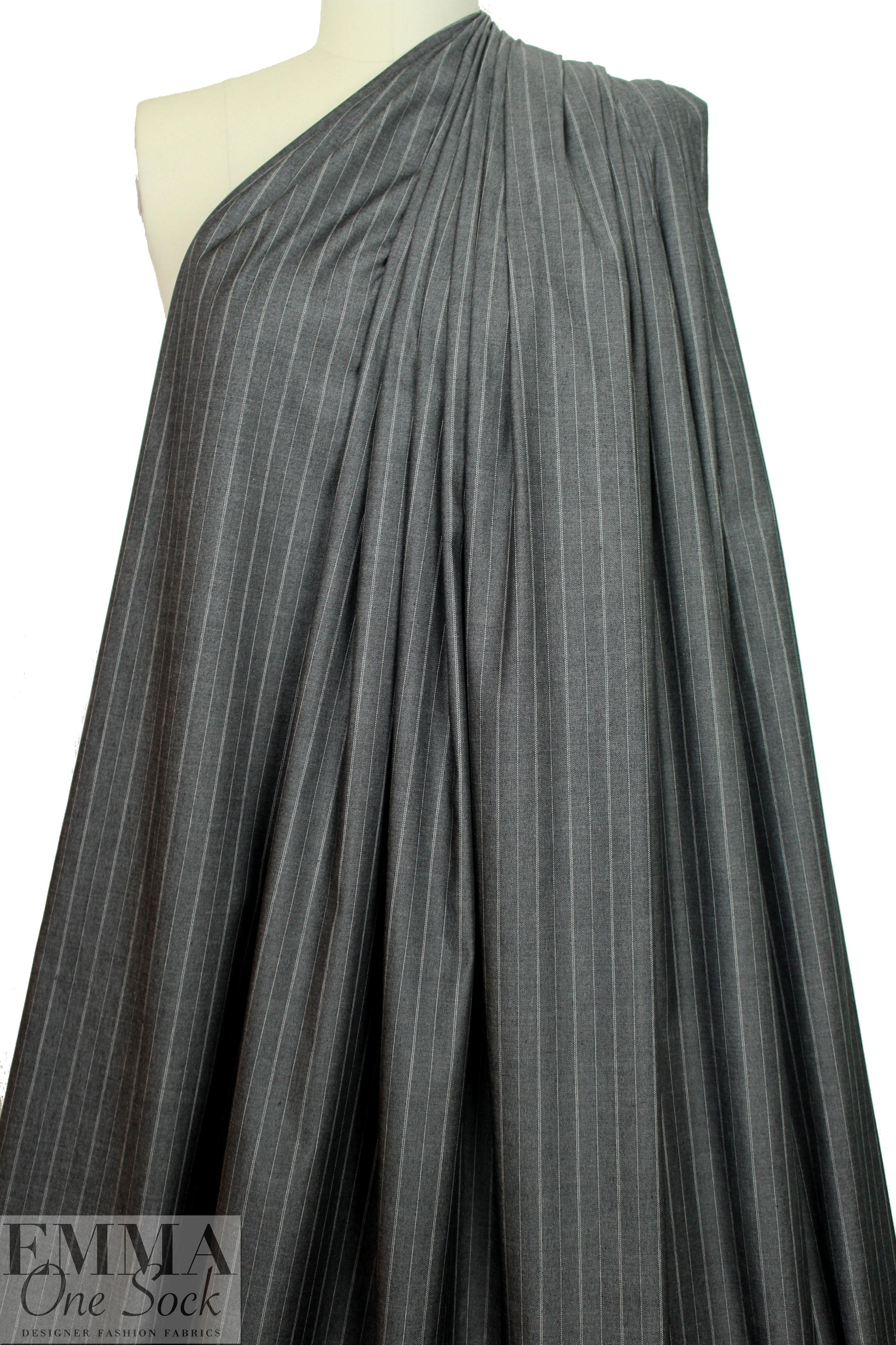 Dress to Ki11 poly blend stretch denim pinstripe