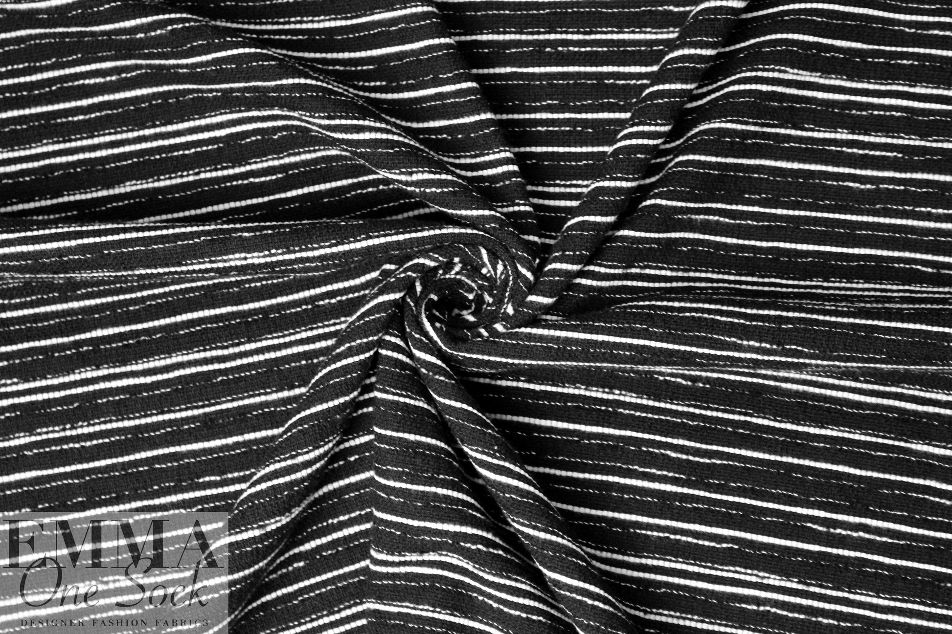 NY designer yarn-dyed, stripey cotton stretch woven 1.75 yd