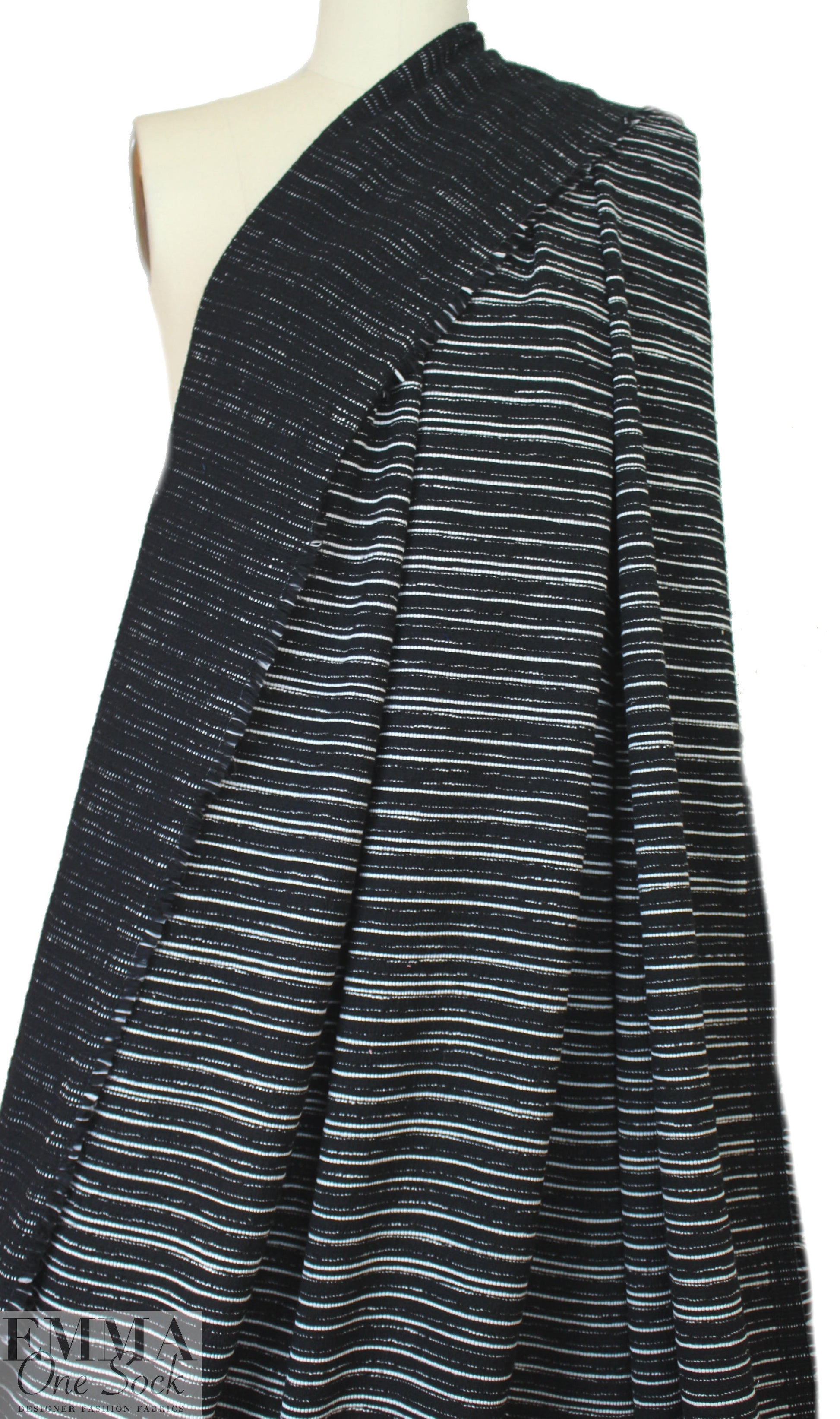 NY designer yarn-dyed, stripey cotton stretch woven 1.75 yd