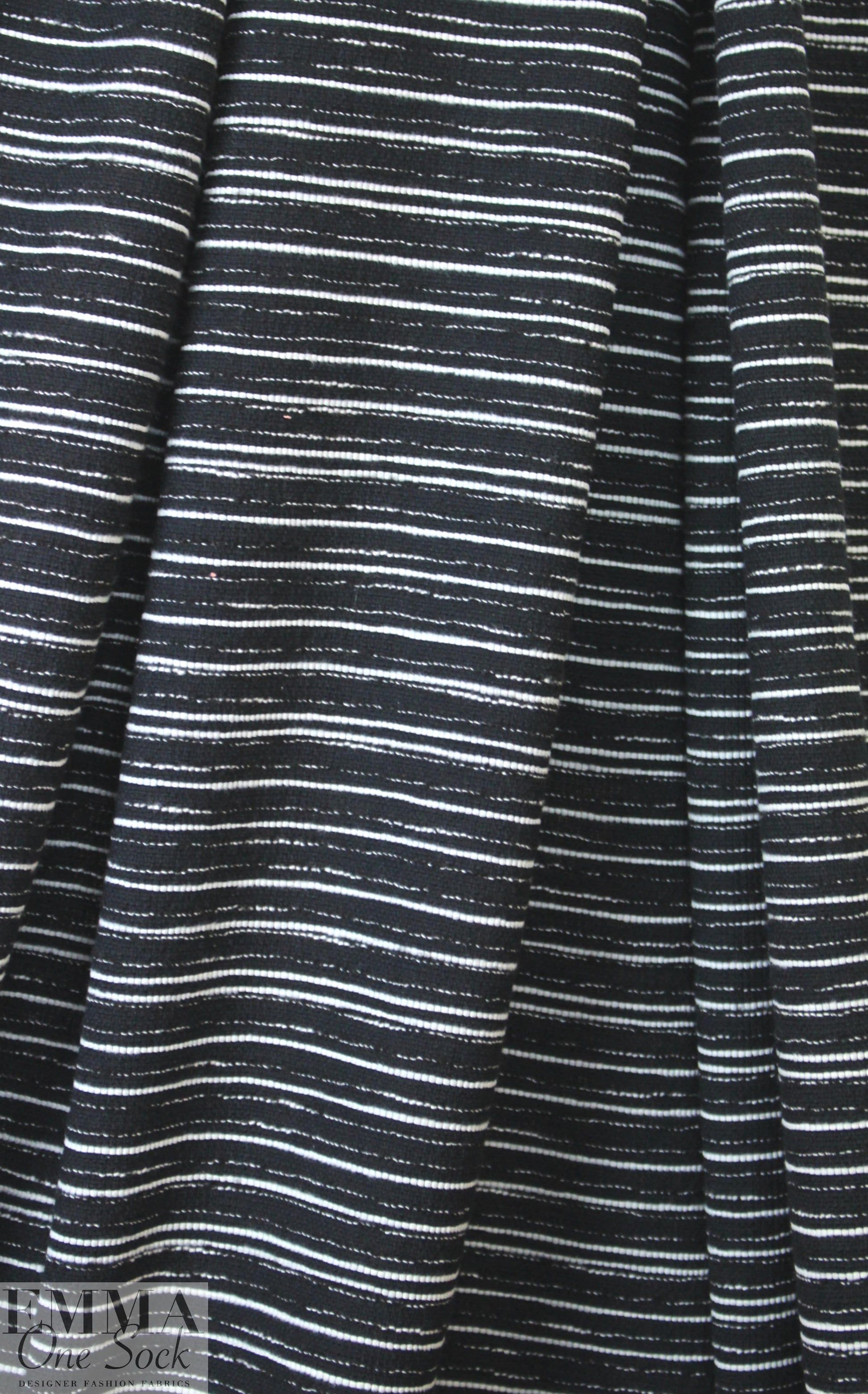 NY designer yarn-dyed, stripey cotton stretch woven 1.75 yd
