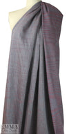 NY designer linen/cotton melange woven - plum/turquoise