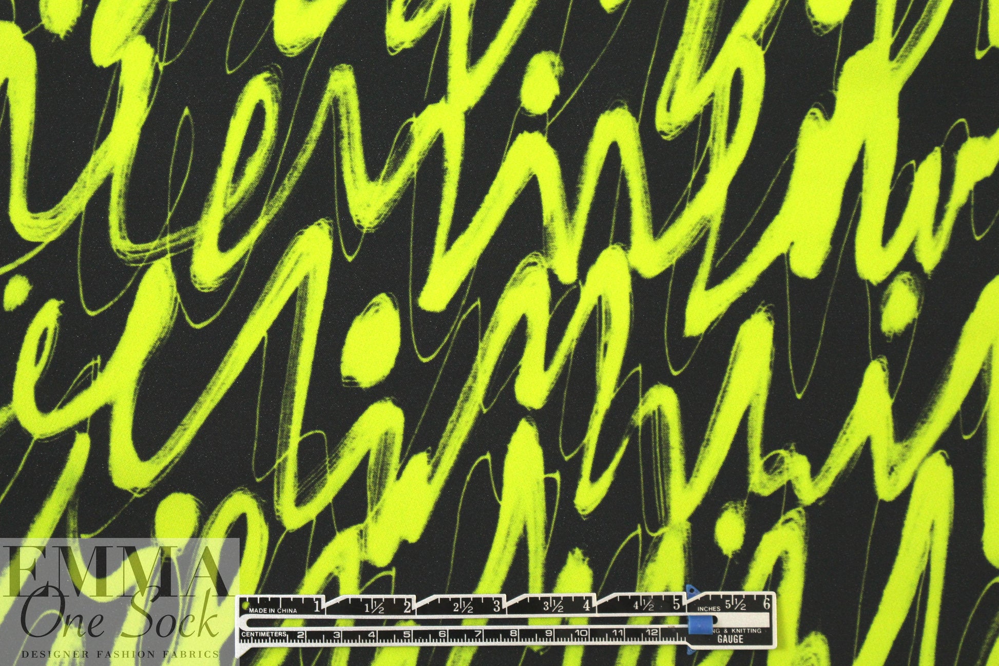 Mi11y neon lime scribble viscose 'matte hybrid'