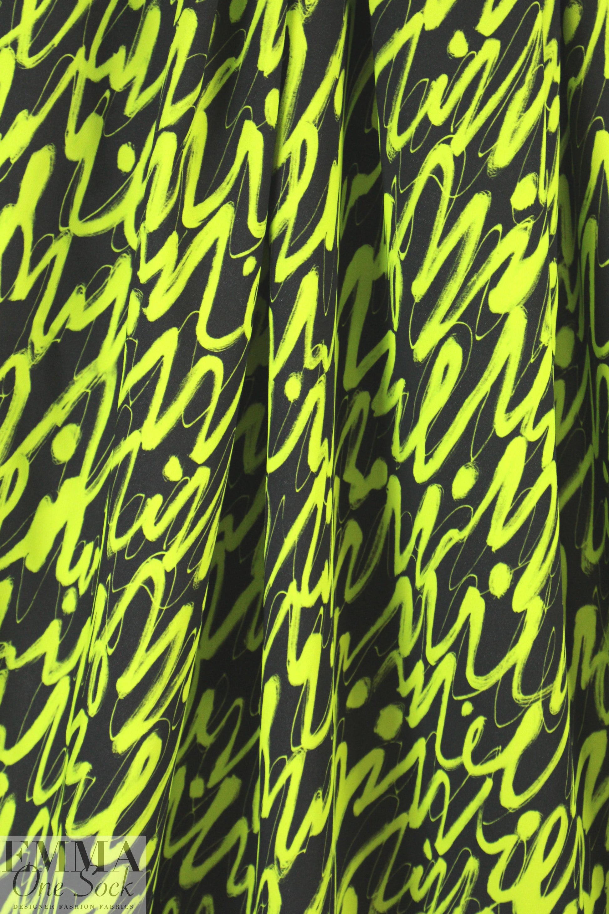 Mi11y neon lime scribble viscose 'matte hybrid'