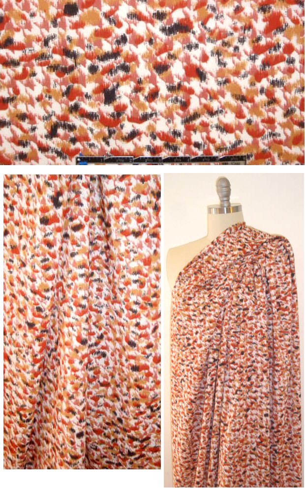 Shoshanna sponge paint rayon stretch woven