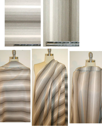 Hug0 Boss cotton/linen/lycra taupe/cream stripe 1.2 yd