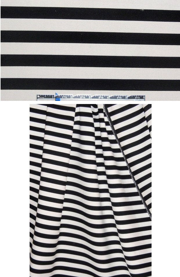 Italian 4-way stretch reversible stripe jacquard