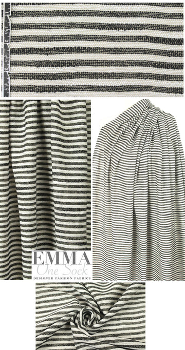 NY designer semi-sheer boho stripe stretch woven