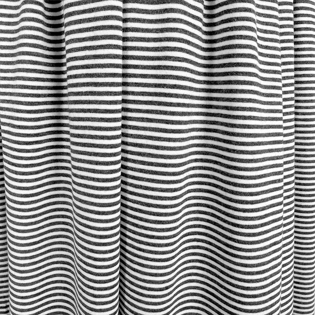 bamboo/organic cotton jersey stripe knit - charcoal/soft white 1.75 yds