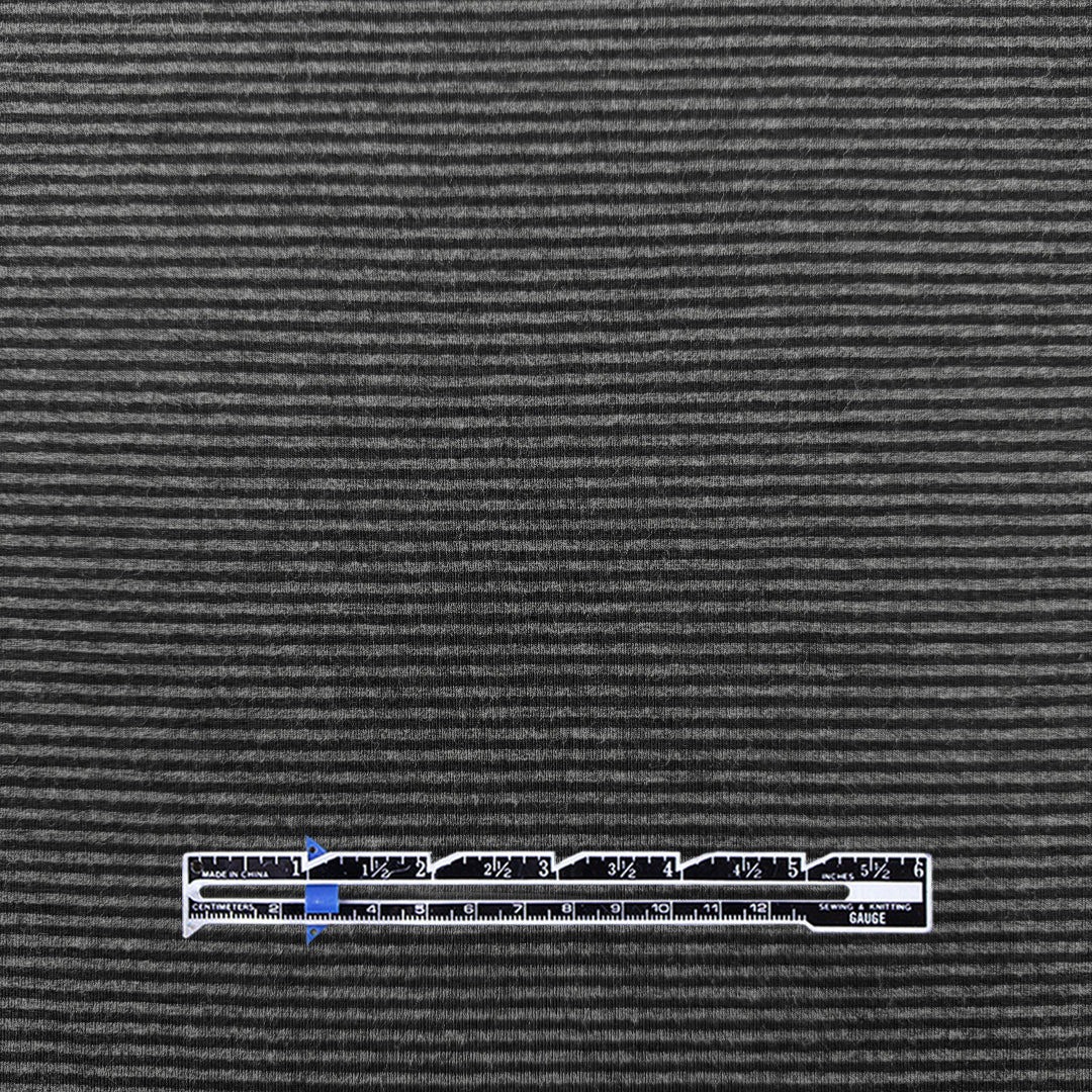 bamboo/organic cotton jersey stripe knit - charcoal/black 3 yd
