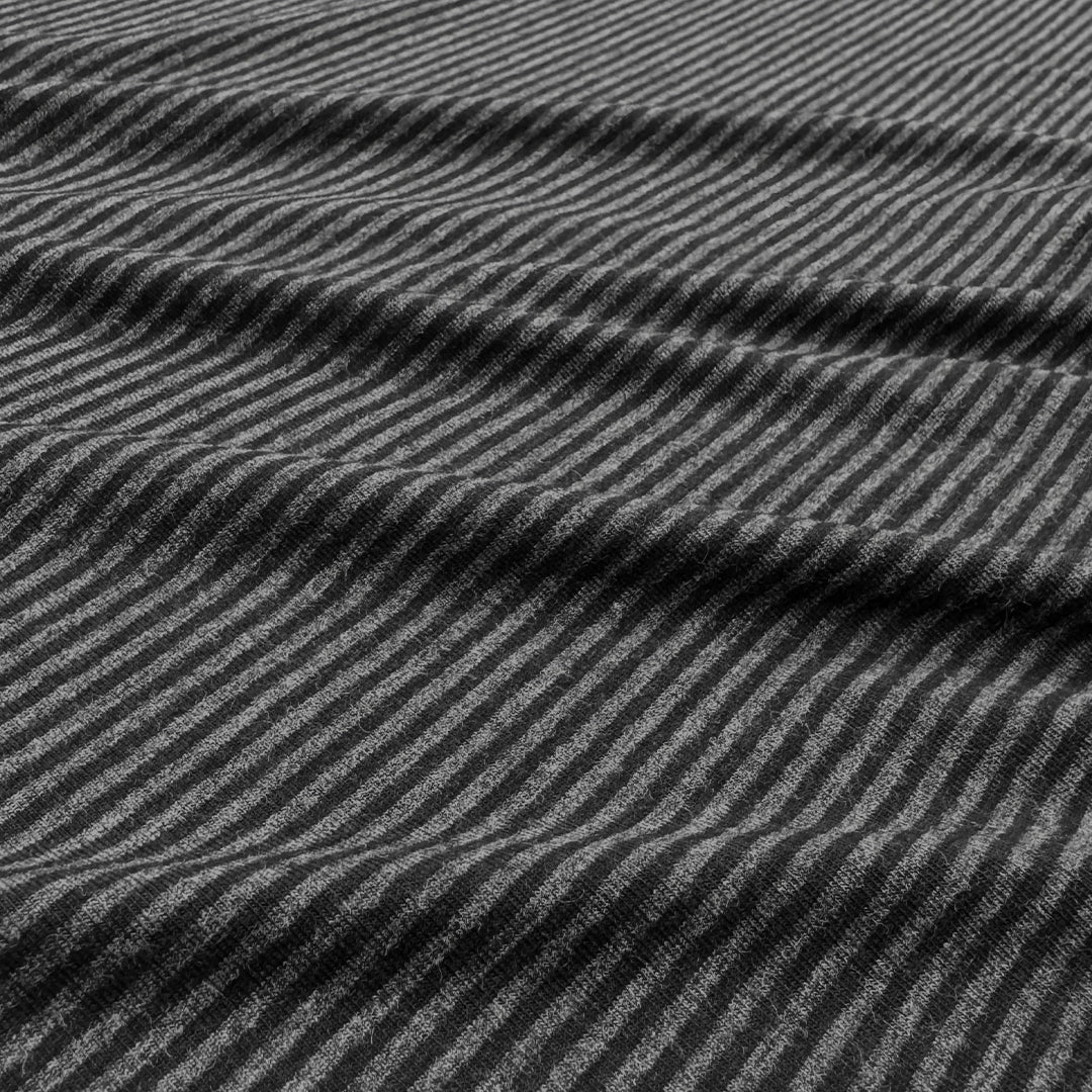 bamboo/organic cotton jersey stripe knit - charcoal/black 3 yd