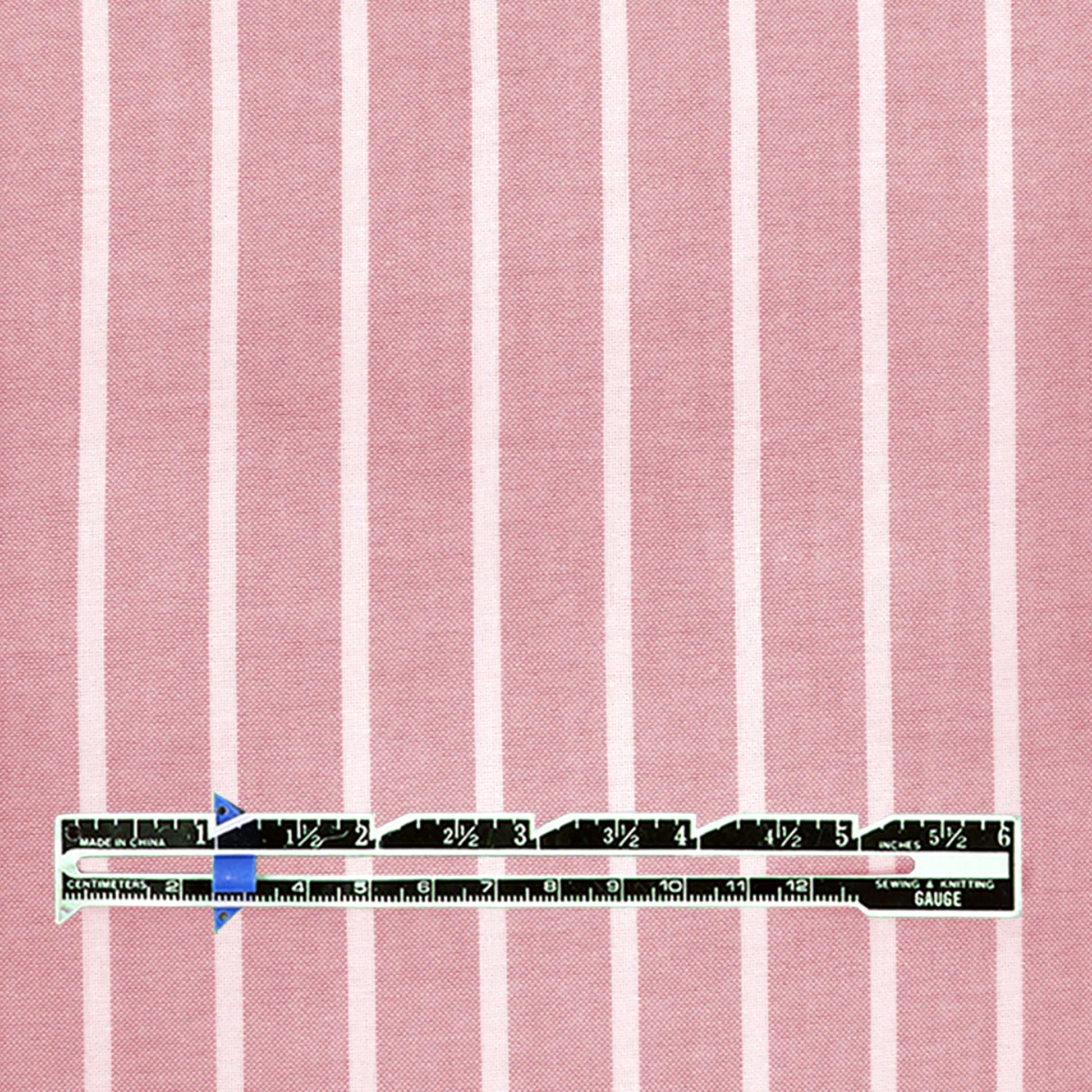 'haberdasher' vertical stripe cotton shirting - red/white