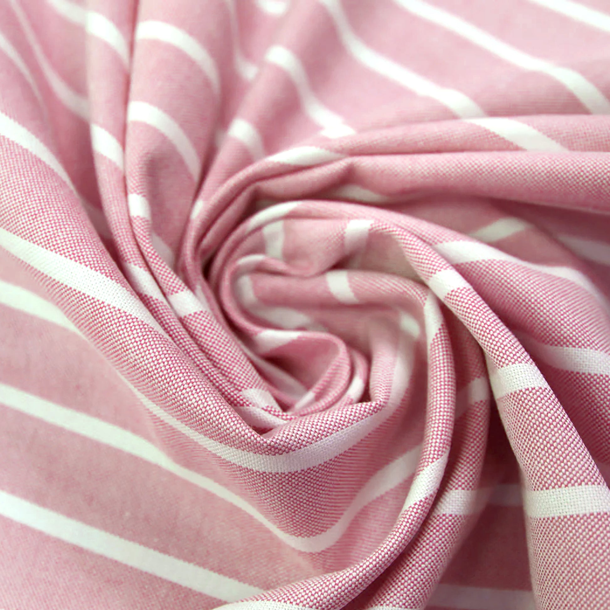 'haberdasher' vertical stripe cotton shirting - red/white