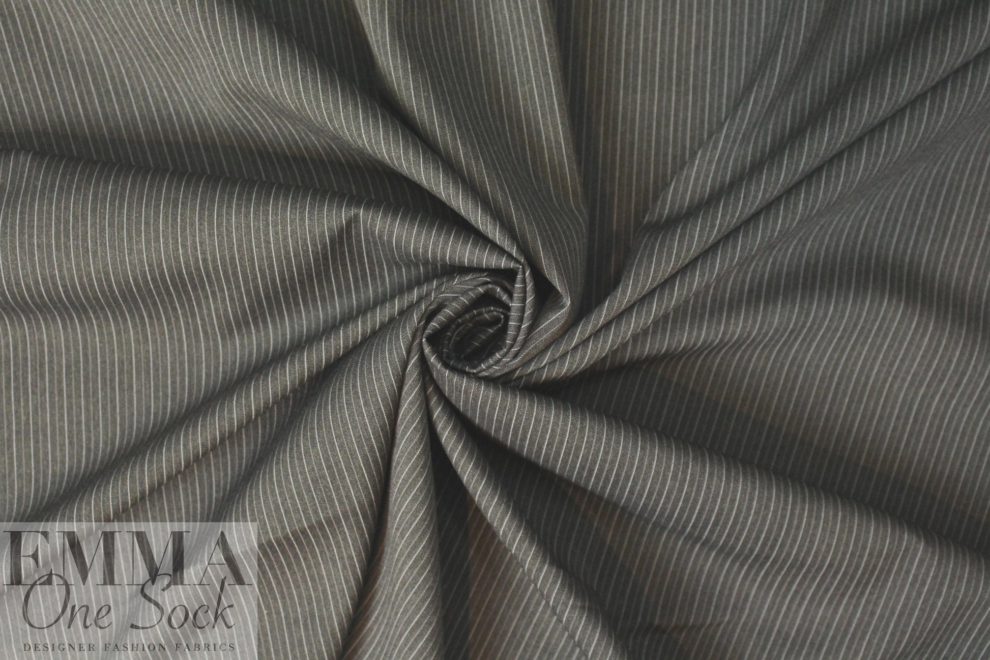 CA designer RPL stretch woven - charcoal stripe 3 yd