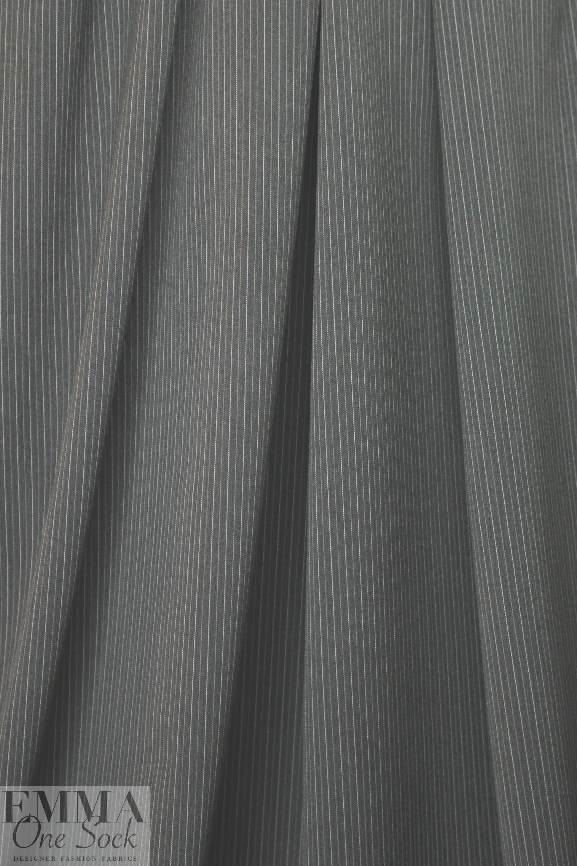 CA designer RPL stretch woven - charcoal stripe 2.25 yd