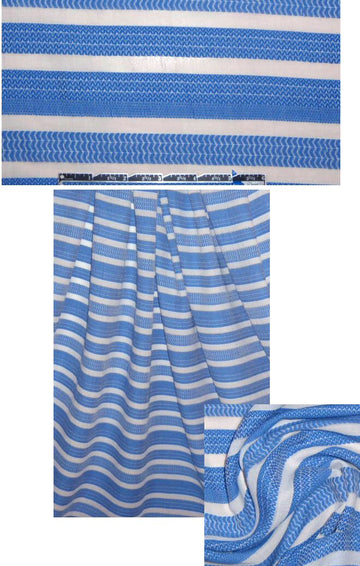 all cotton blue/white ethnic weave stripe 1.875 yd