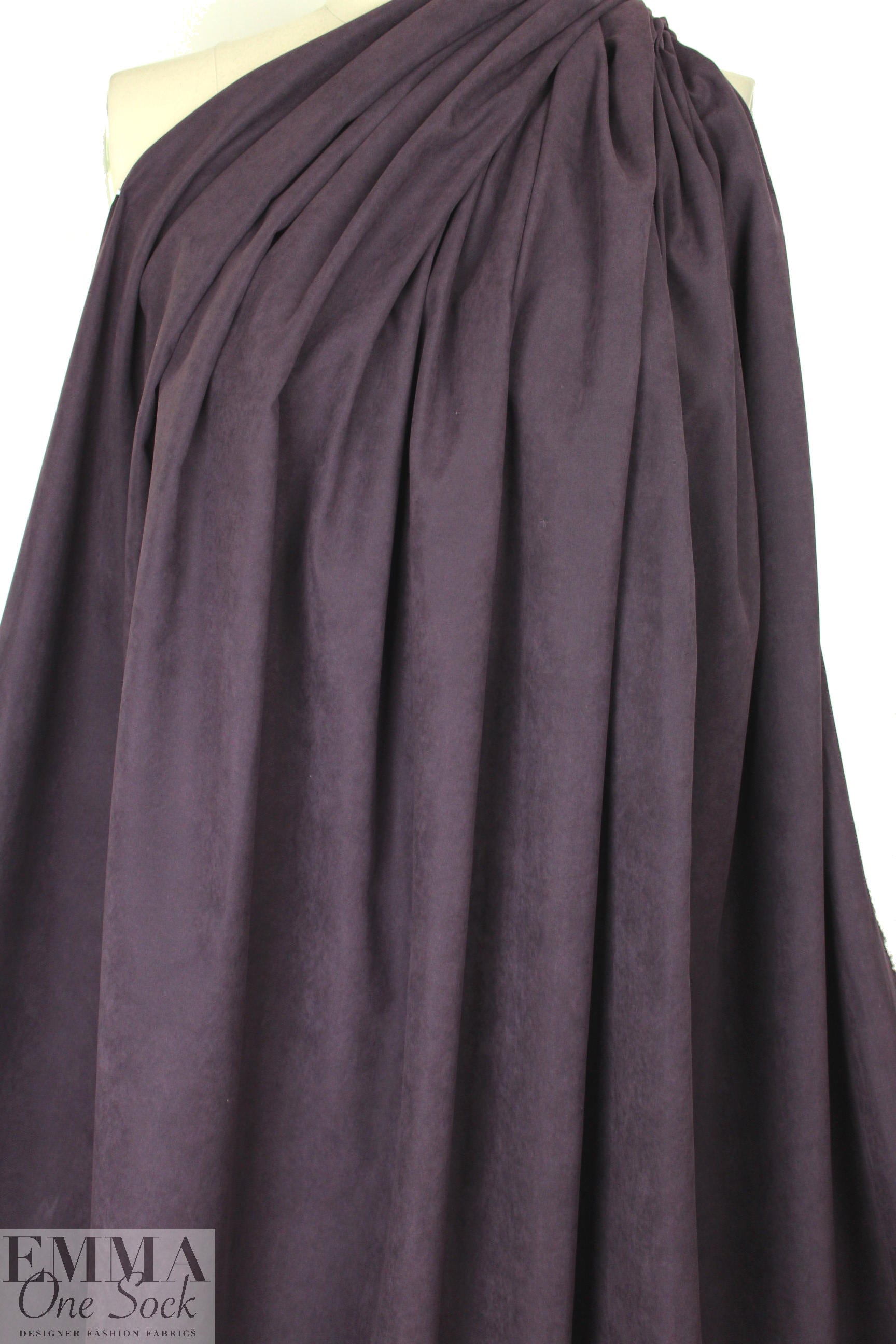 NY designer sueded texture rainwear - plum .75 yds