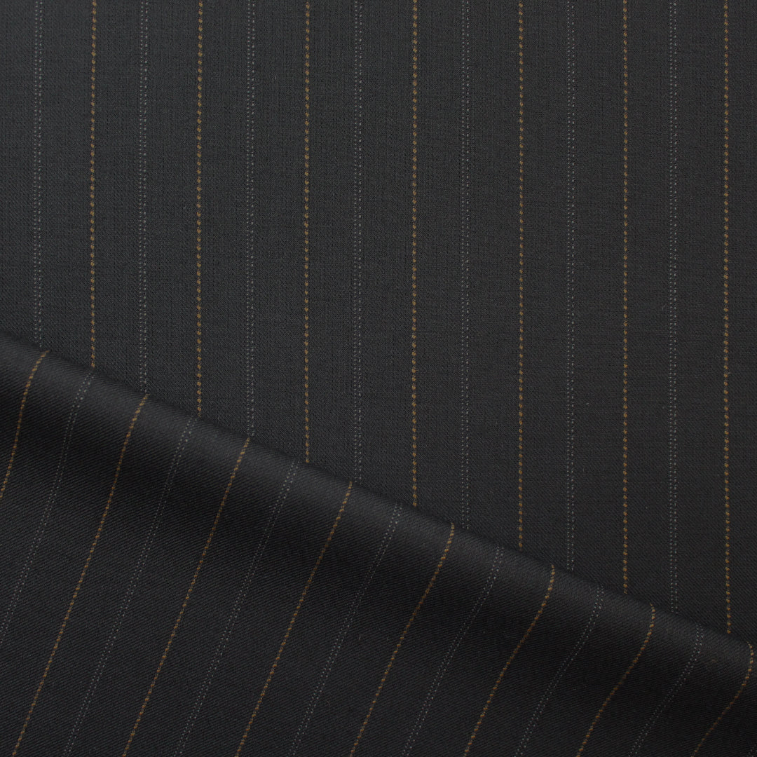 European novelty stripe stretch twill suiting 1.75 yd
