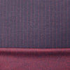 Di0r pinstripe doubleface wool knit suiting - navy/crimson 1.5 yds