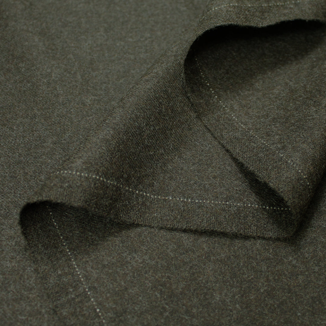 M@x Mara all wool twill suiting - tweedy olive 1.625 yd