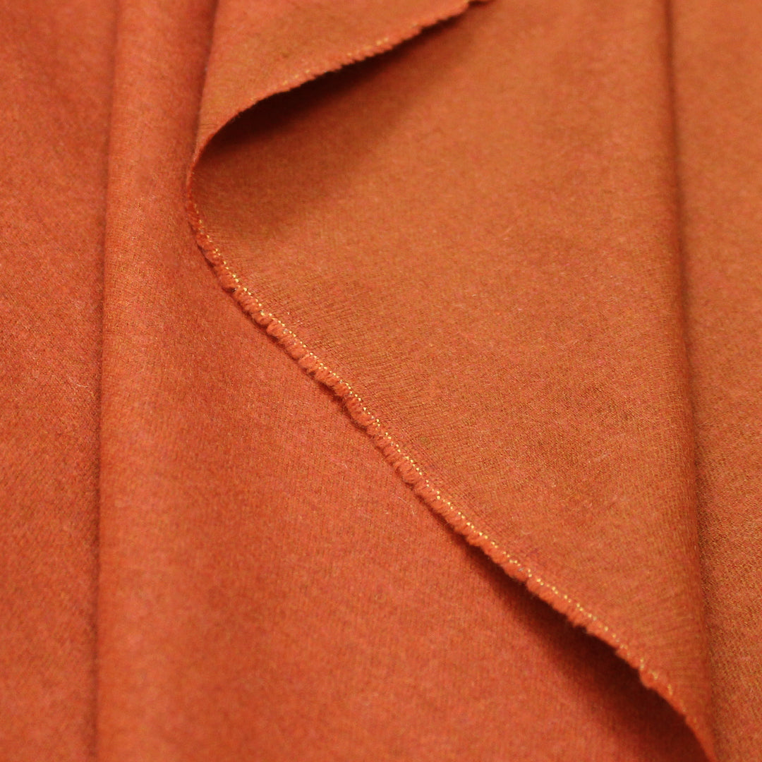 'Montblanc' virgin wool stretch flannel suiting - persimmon