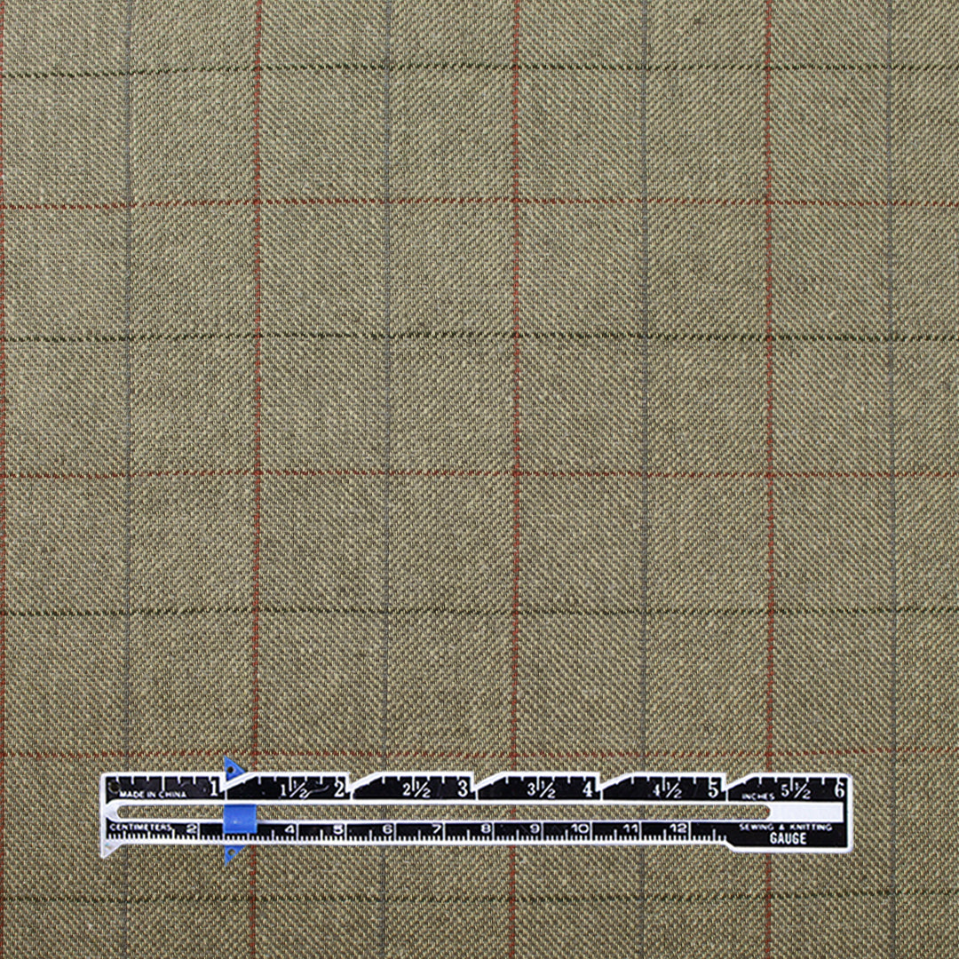 Italian all-wool windowpane chevron twill suiting 1.5 yds
