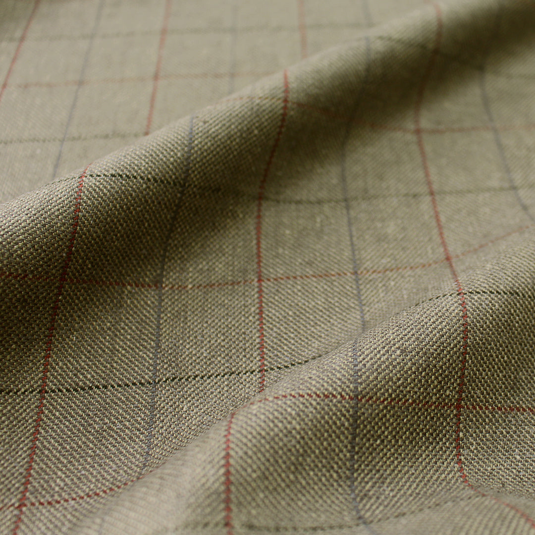 Italian all-wool windowpane chevron twill suiting 1.5 yds