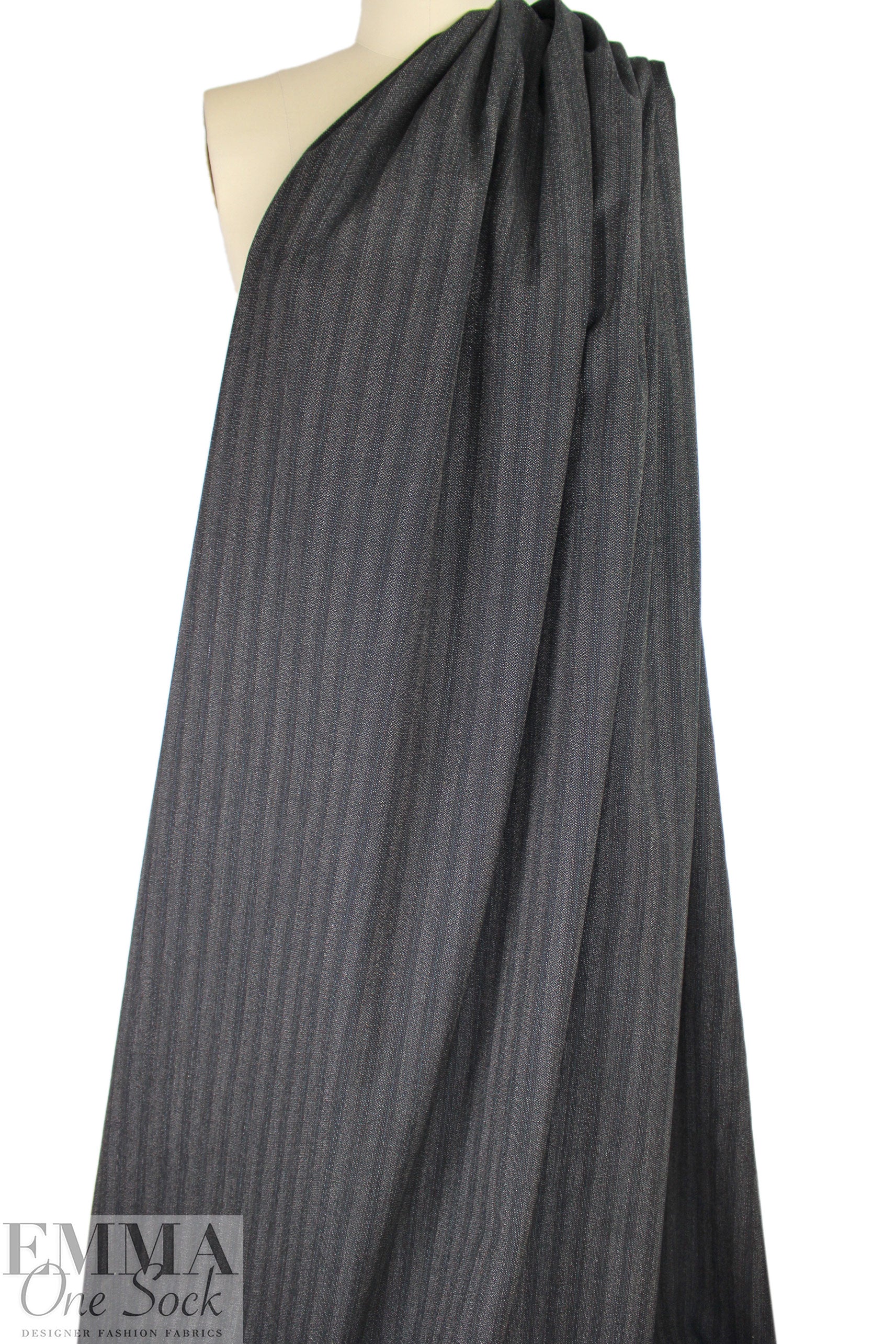 Italian cotton/wool blend subtle stripe suiting