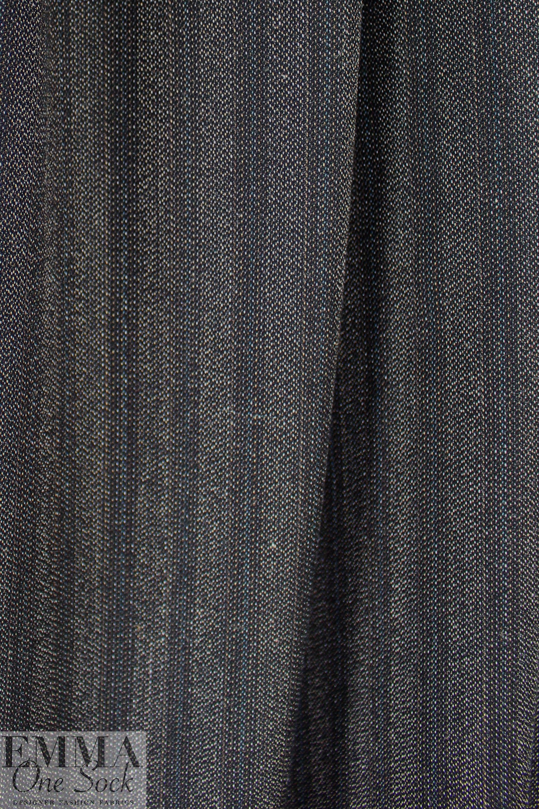 Italian cotton/wool blend subtle stripe suiting