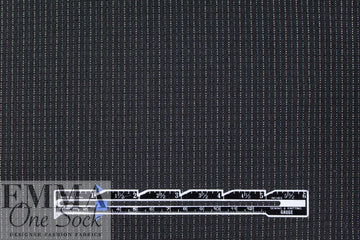 Italian all-wool black/sand striped twill suiting