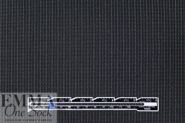 Italian all-wool black/sand striped twill suiting .75 yds