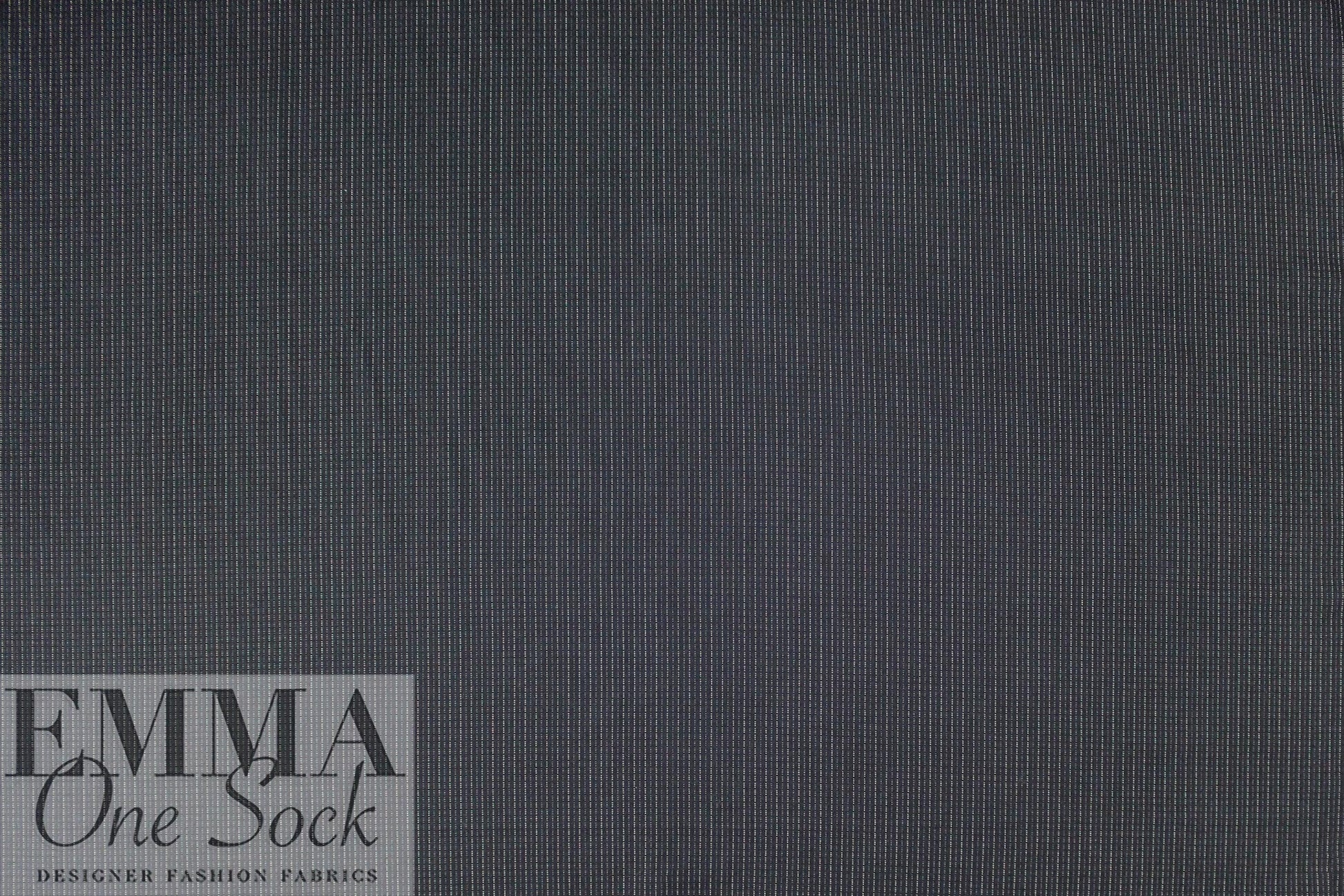 Italian all-wool black/sand striped twill suiting