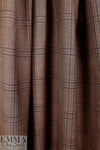 Italian linen/wool/silk plaid suiting - acorn, slate, off black 2.25 yd