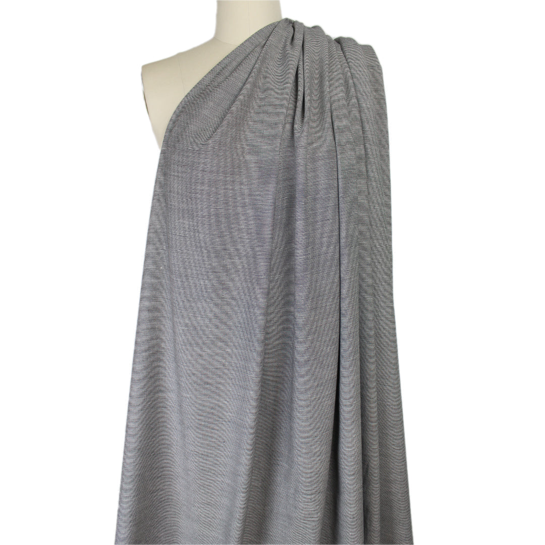 Italian mini-stripe reversible linen/cotton lightweight suiting 2.75 yd