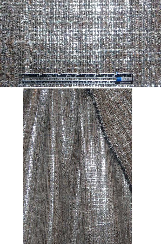 Italian fancy tweed with silver metallic 'dusting' 1.125 yds
