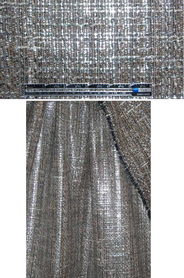 Italian fancy tweed with silver metallic 'dusting' 1.125 yds