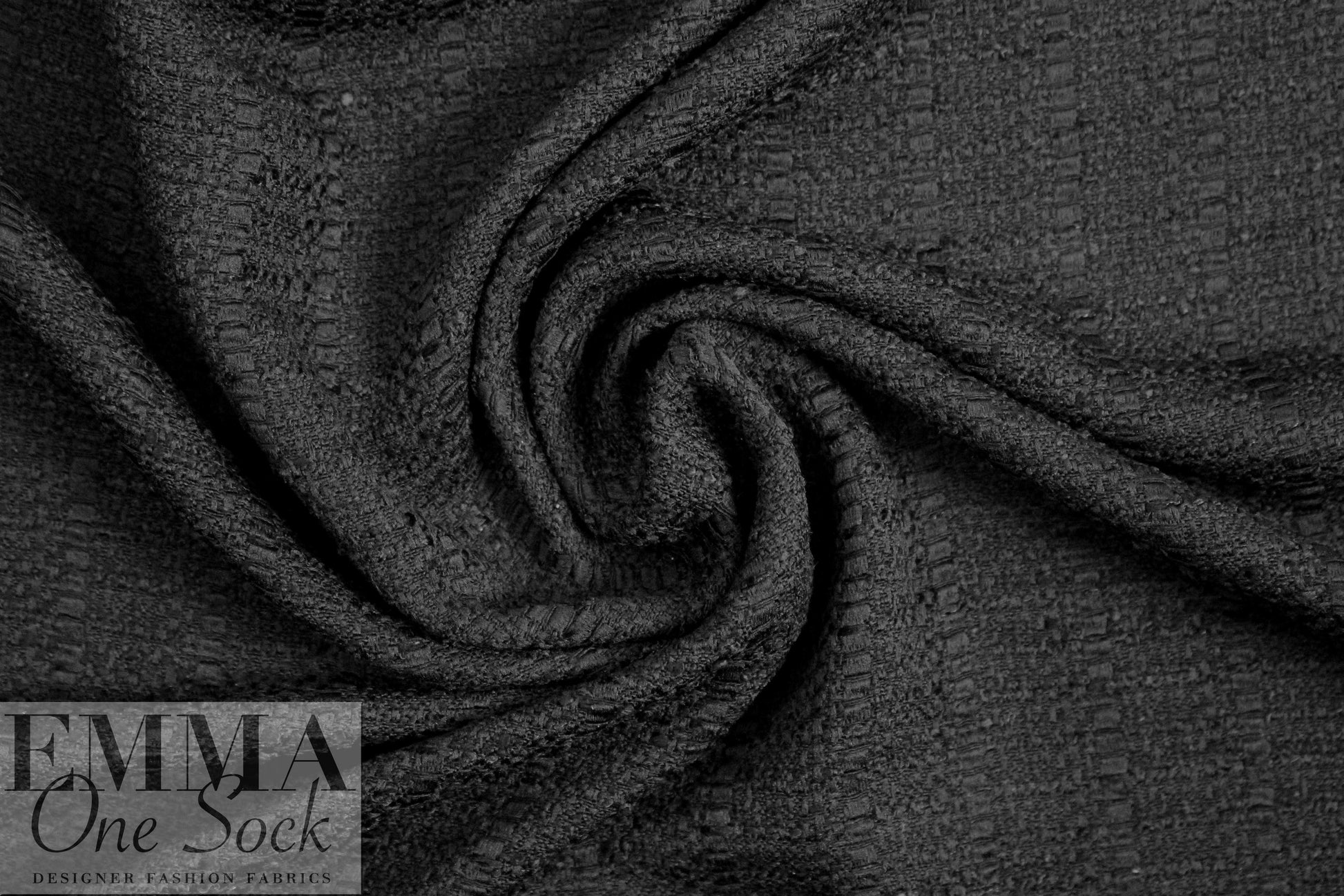 designer black textured boucle' suiting