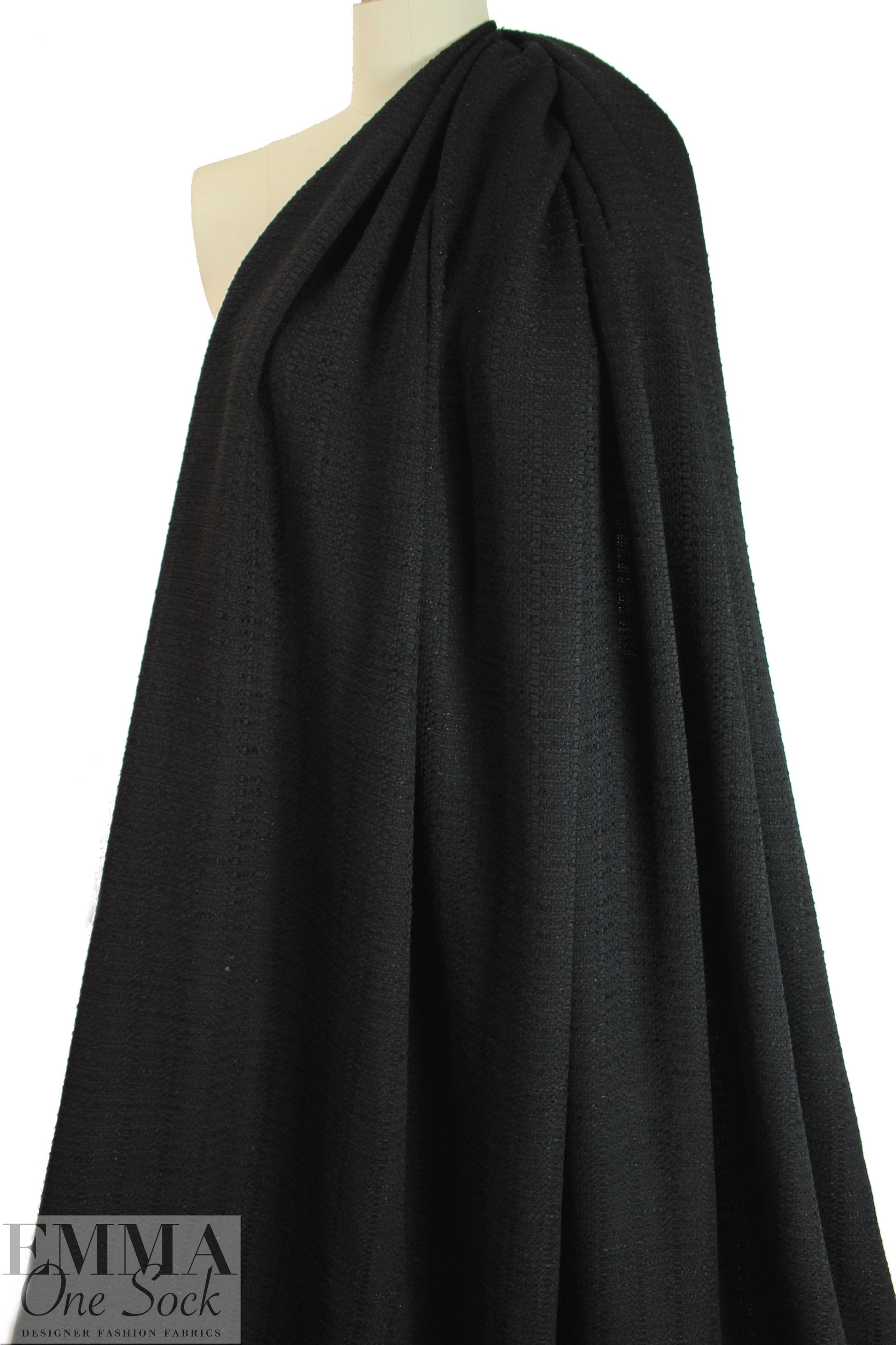 designer black textured boucle' suiting