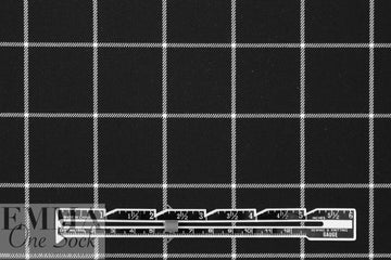 NY designer yarn-dye windowpane cotton stretch twill