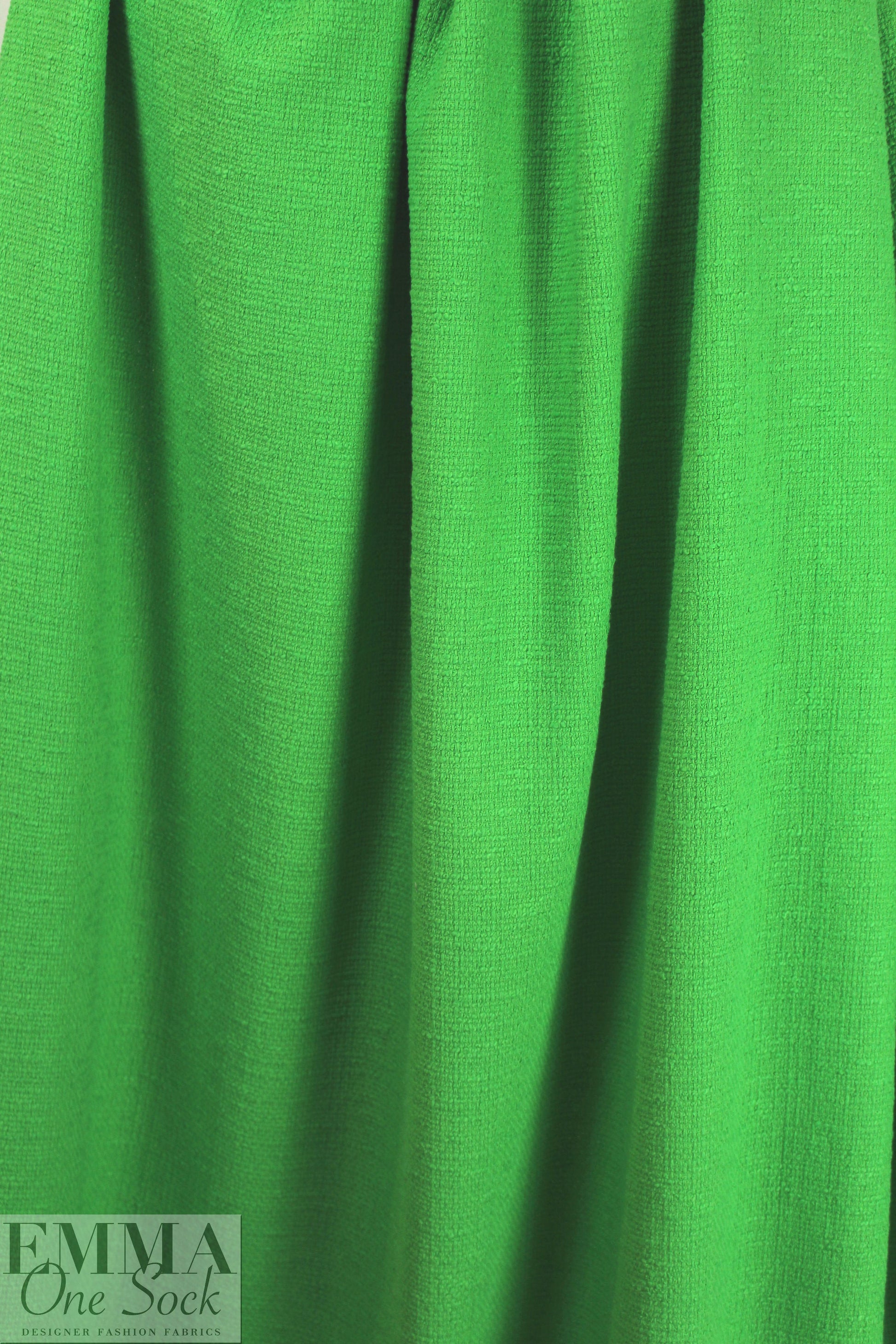 designer classic green cotton blend textured suiting 1.5 yds