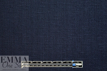 designer navy cotton blend textured suiting