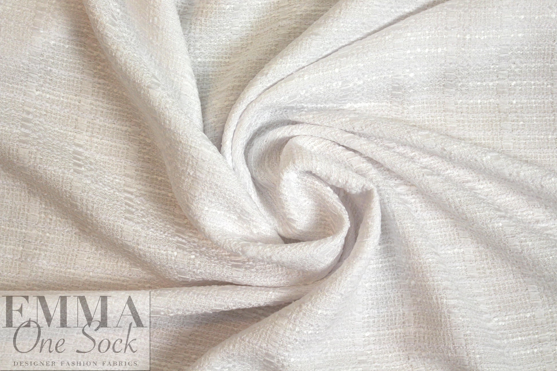 designer white textured boucle' suiting .625 yds