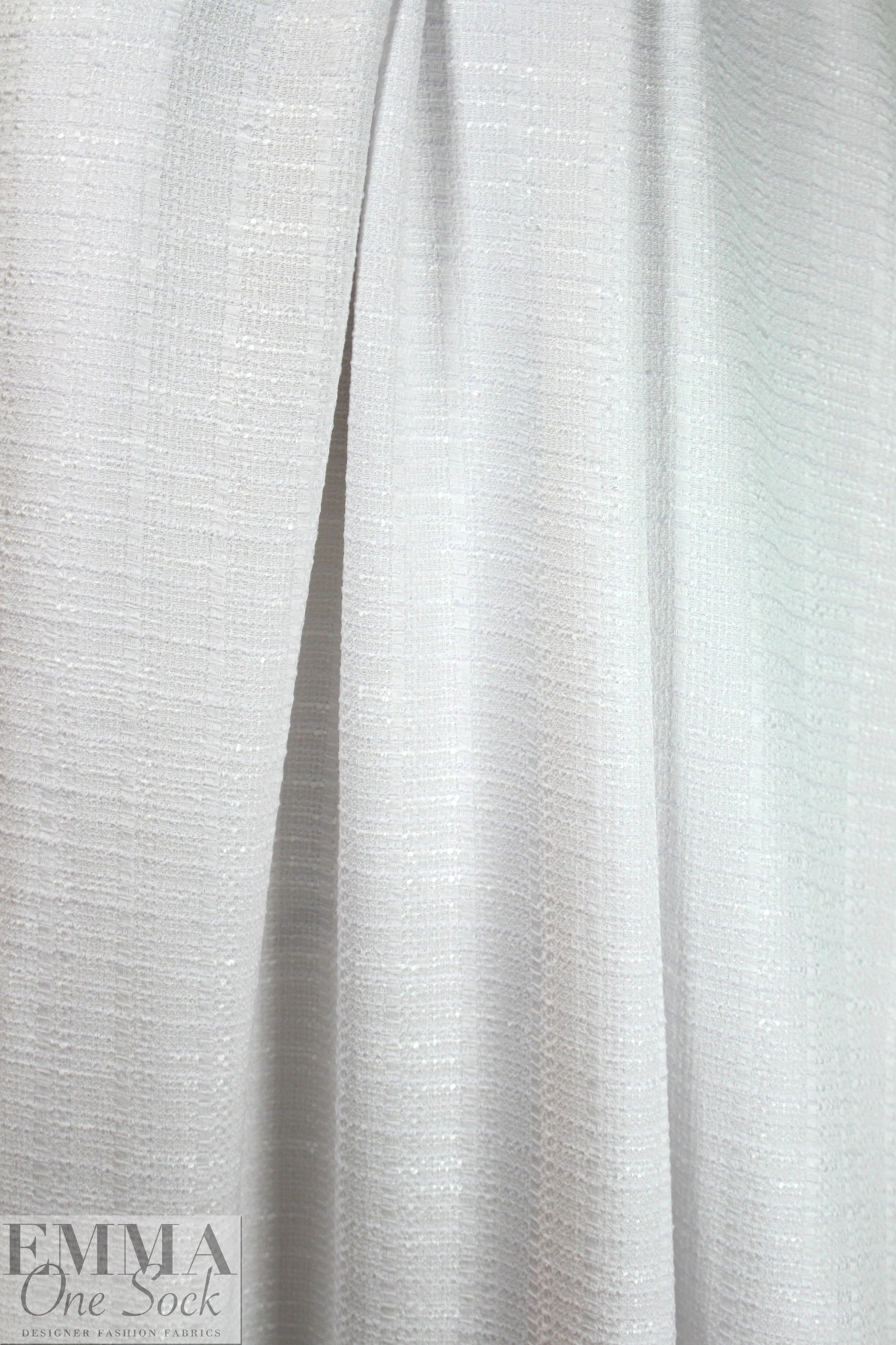 designer white textured boucle' suiting .625 yds