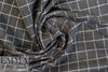 Italian graphite/pink wool blend stretch windowpane suiting 1.25 yds